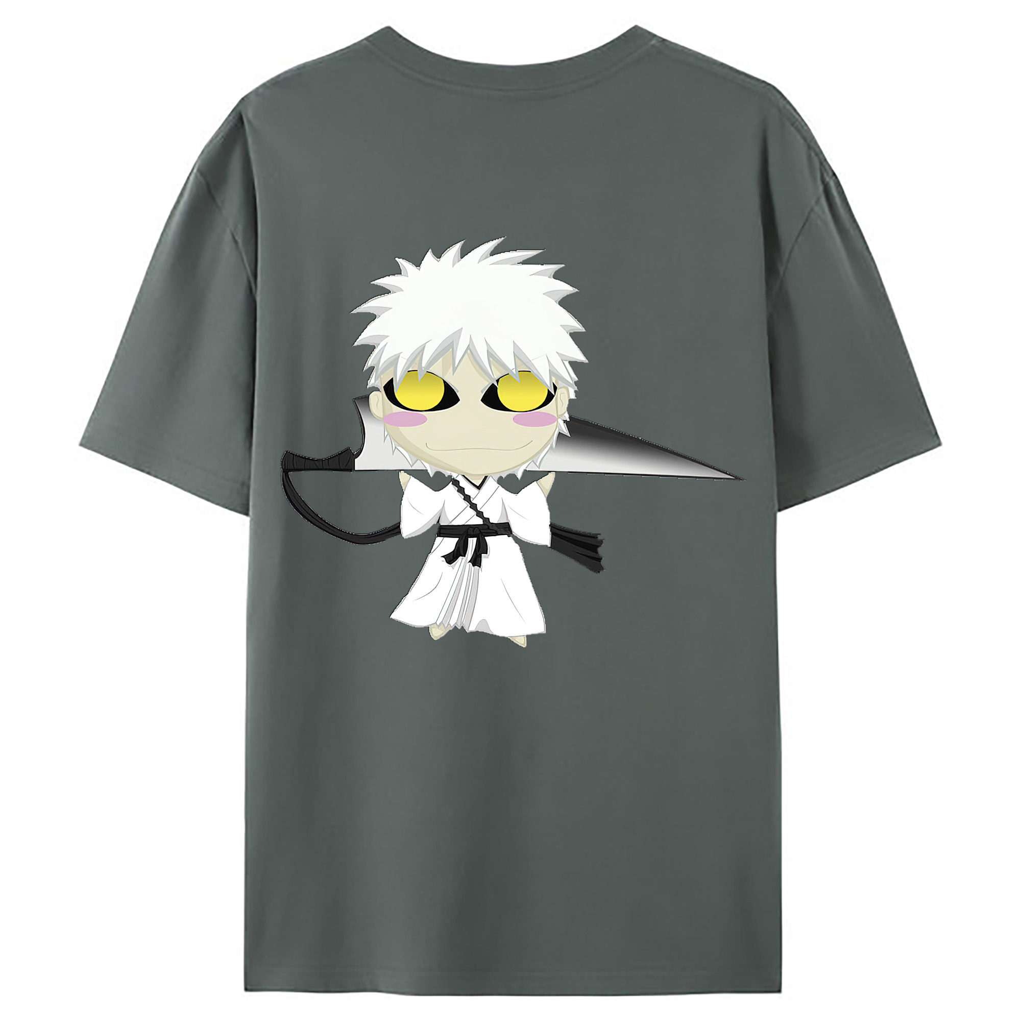 （画像用） ブリーチ 黒崎一護（くろさき いちご）BLEACH Kurosaki Ichigo 綿100％ メンズ半袖Tシャツ（バックプリント） 通気性